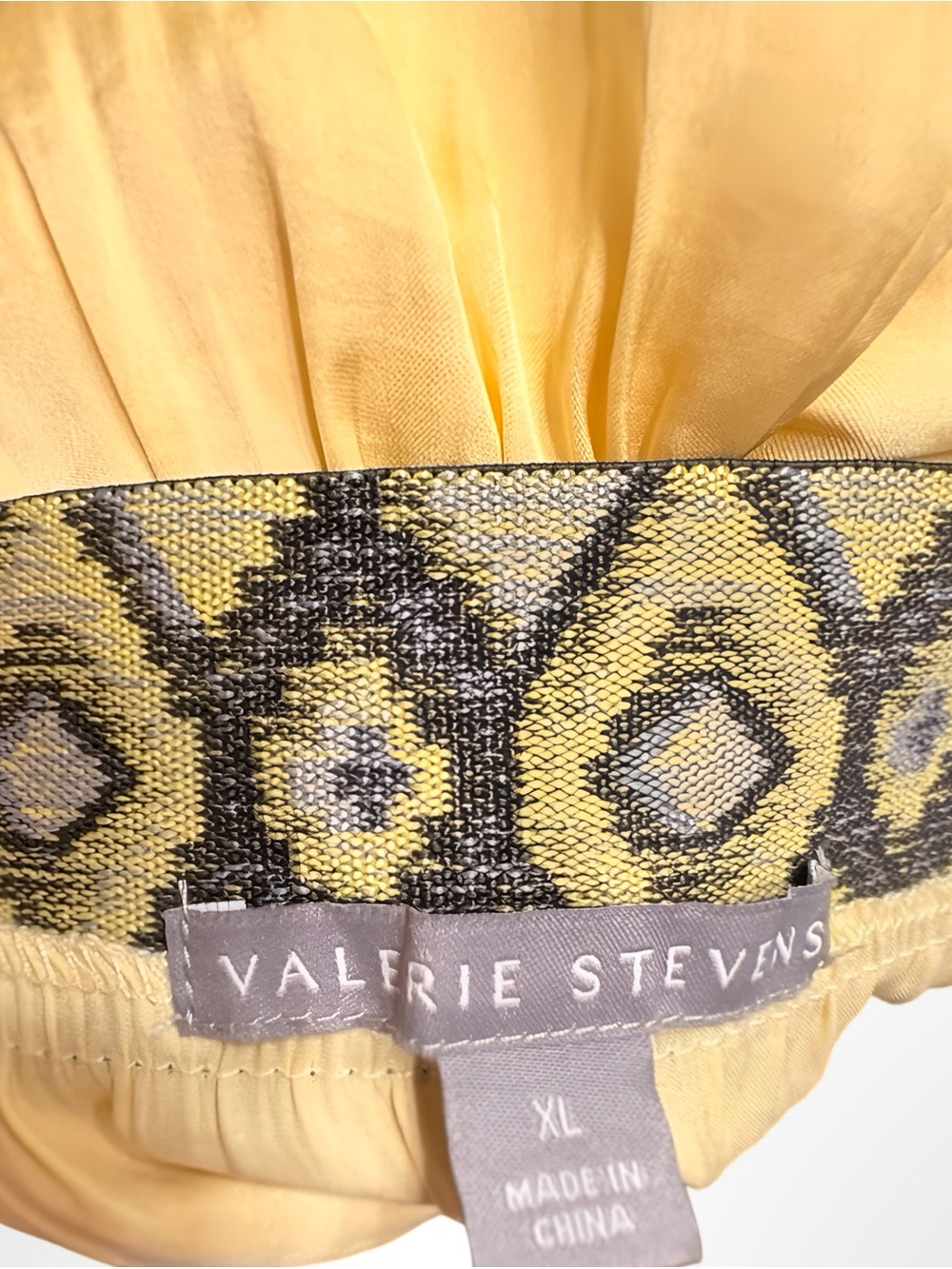 Valerie Stevens Boho Printed Elastic Waist Silk Blend Maxi Skirt Yellow XL - Picture 2 of 16